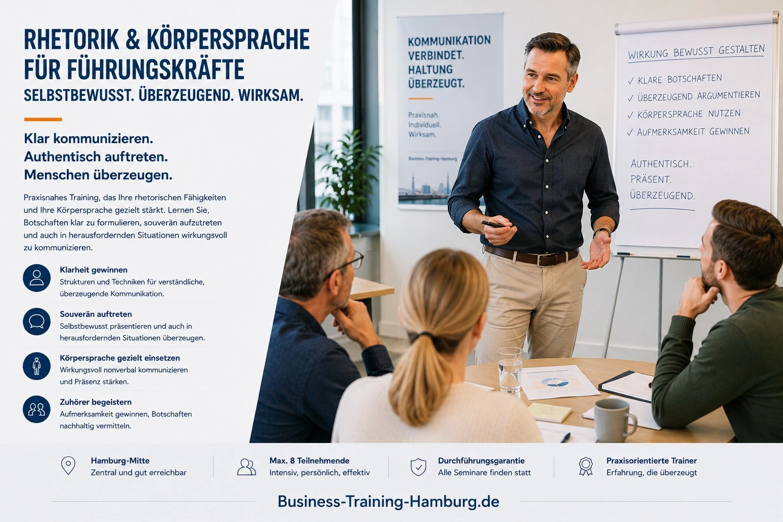 Körpersprache und Rhetorik – Führungskräfte-Seminar in Hamburg
