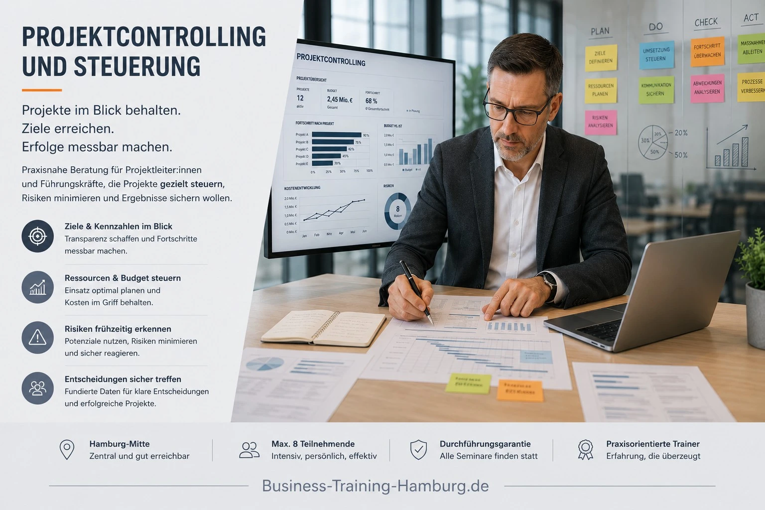 Projektcontrolling und Steuerung – offenes Projektmanagement-Seminar in Hamburg